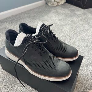 Cole Haan Black and White Perforated Sneakers